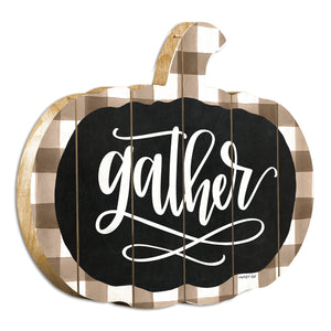 Gather Printed On A Pumpkin Unframed Print Wall Art