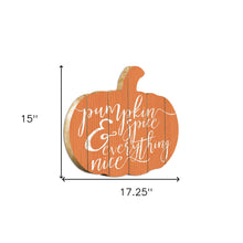 Orange and White Pumpkin Spice and Everything Nice Pumpkin Shaped Wall Art