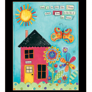 There is No Place Like Home Black Framed Print Wall Art