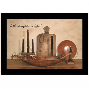 A Simple Life 2 Black Framed Print Wall Art