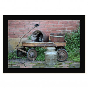 Milk Wagon 1 Black Framed Print Wall Art