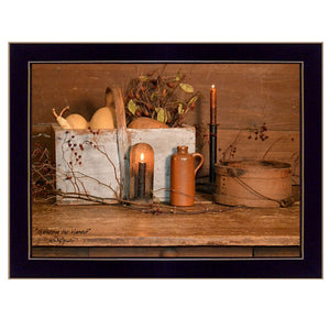 Gathering The Harvest 1 Black Framed Print Wall Art