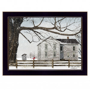 A Little Snow House 1 Black Framed Print Wall Art