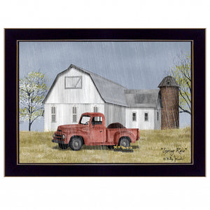 Spring Rain 1 Black Framed Print Wall Art