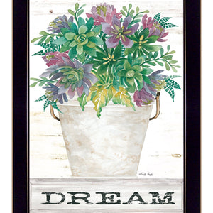 Dream Succulents 1 Black Framed Print Wall Art