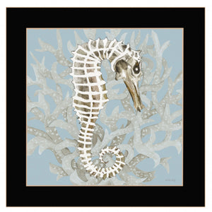 Coral Seahorse I 1 Black Framed Print Wall Art