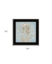Coral Seahorse II 1 Black Framed Print Wall Art