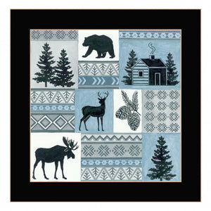 Cabin In The Woods 1 Black Framed Print Wall Art