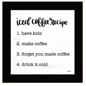 Iced Coffee Recipe Black Framed Print Wall Art