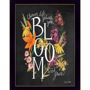 Bloom With Grace 1 Black Framed Print Wall Art