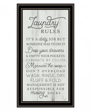 Laundry Rules 1 Black Framed Print Wall Art