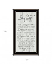 Laundry Rules 1 Black Framed Print Wall Art