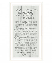 Laundry Rules 2 White Framed Print Wall Art