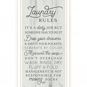 Laundry Rules 2 White Framed Print Wall Art