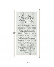 Laundry Rules 2 White Framed Print Wall Art
