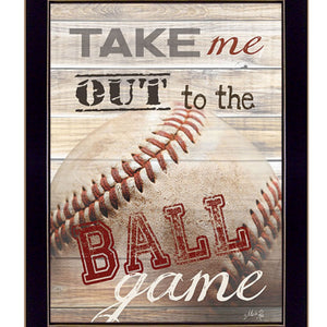 Take Me Out To The Ball Game 3 Black Framed Print Baseball Wall Art