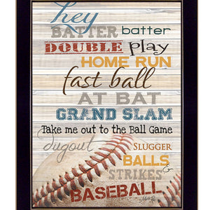 Hey Batter Batter 3 Black Framed Print Wall Art