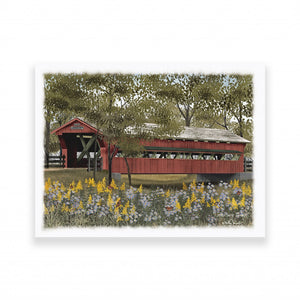 Pottersburg Bridge 3 White Wrapped Canvas Print Wall Art