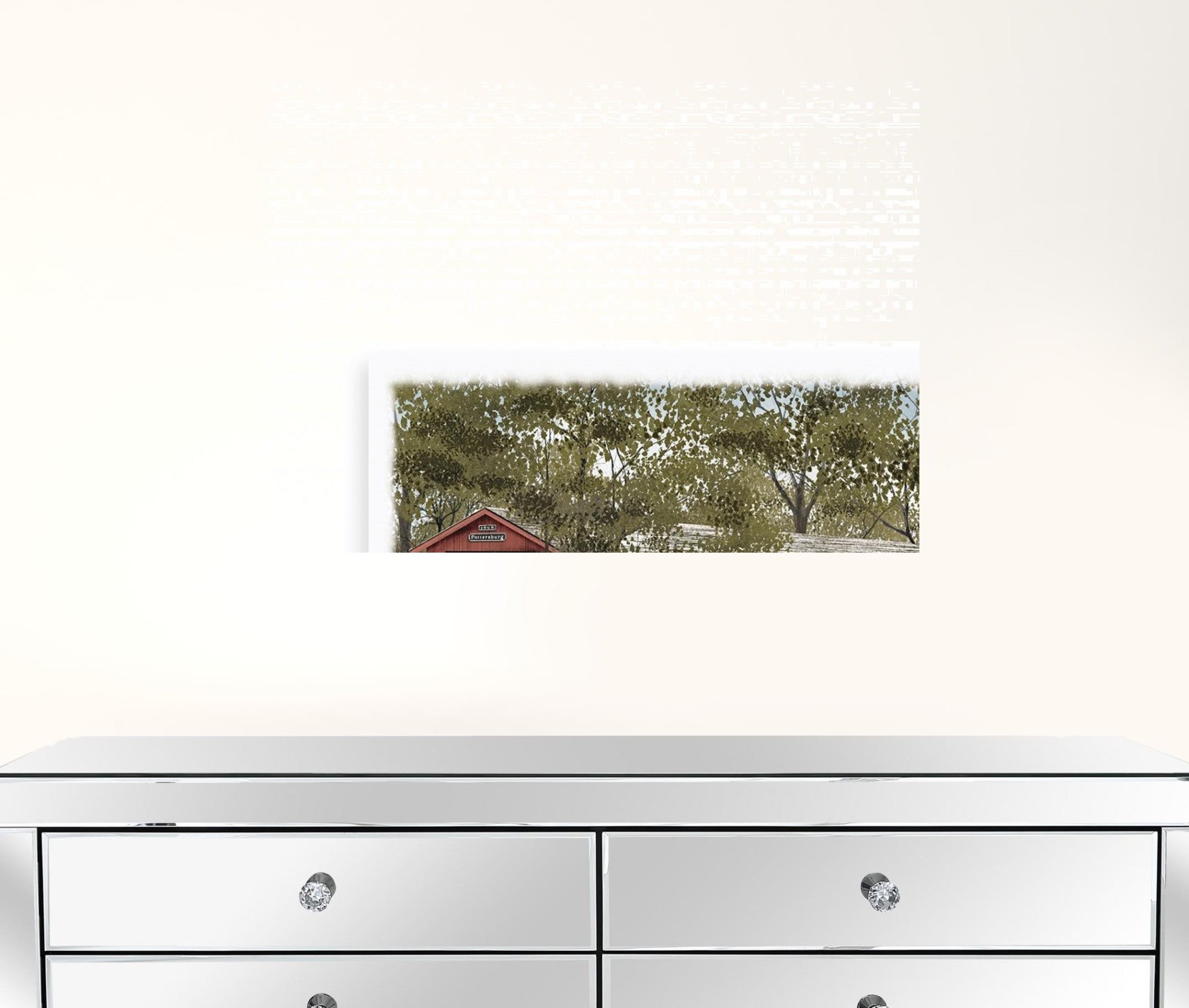 Pottersburg Bridge 3 White Wrapped Canvas Print Wall Art