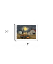 Spooky Harvest Moon 5 White Wrapped Canvas Print Wall Art