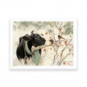 The Winter Robin 5 White Wrapped Canvas Print Wall Art