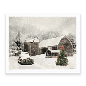 Farmhouse Christmas 3 White Wrapped Canvas Print Wall Art