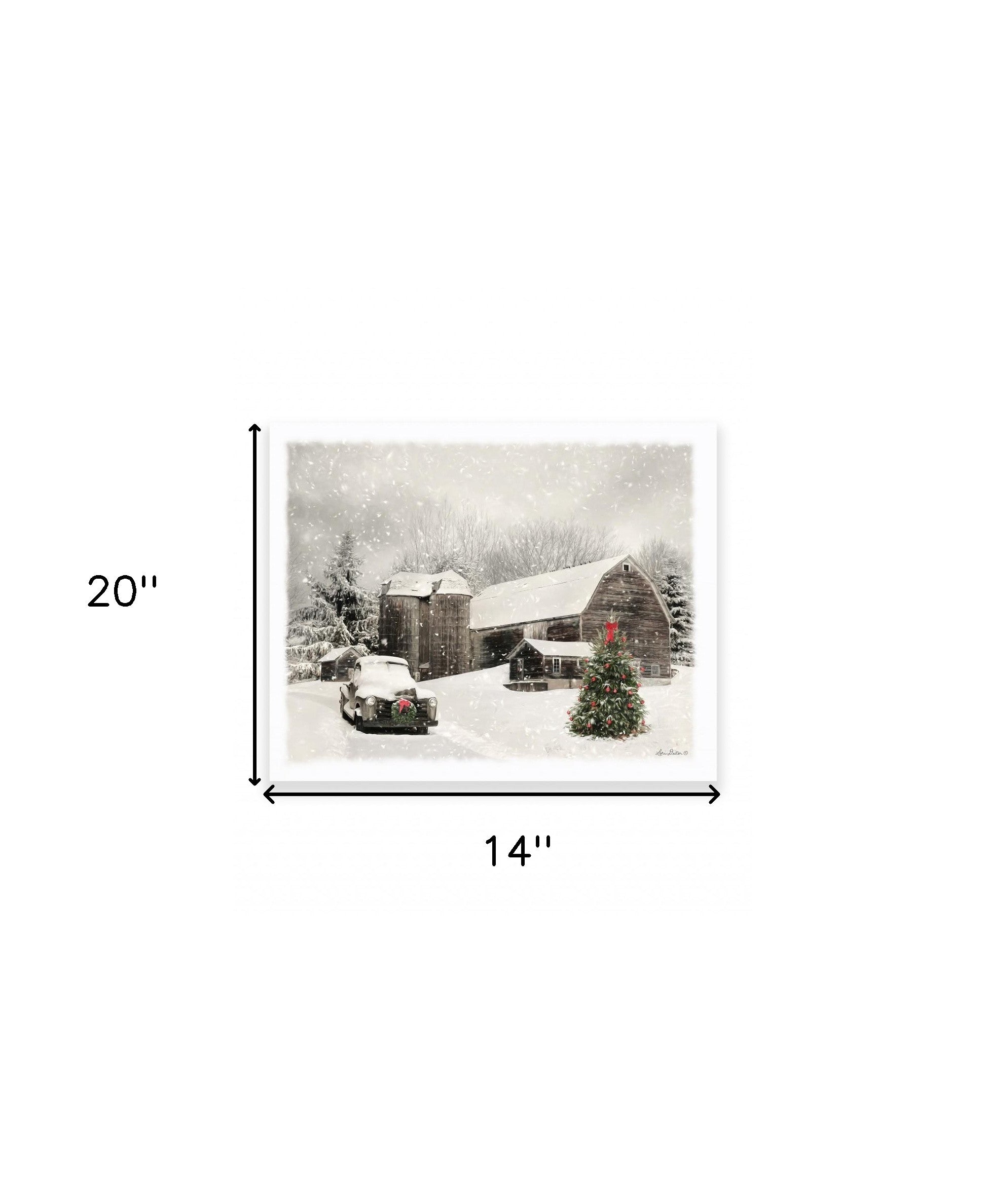 Farmhouse Christmas 3 White Wrapped Canvas Print Wall Art
