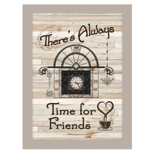 Time For Friends 1 Gray Framed Print Wall Art