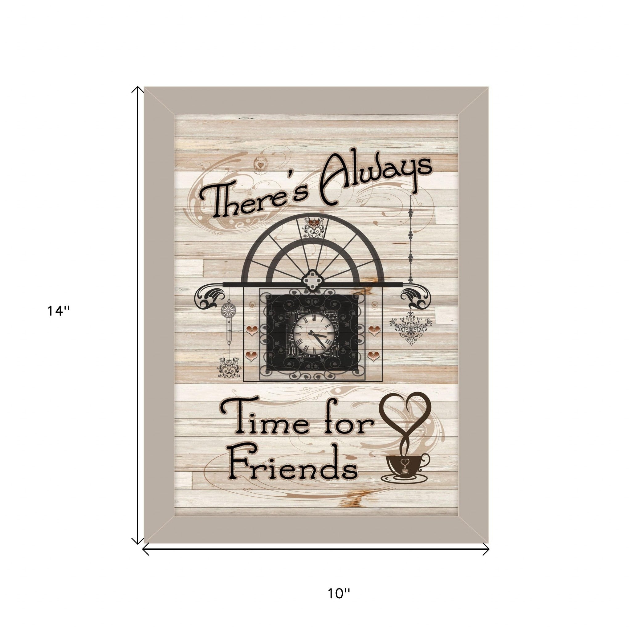 Time For Friends 1 Gray Framed Print Wall Art