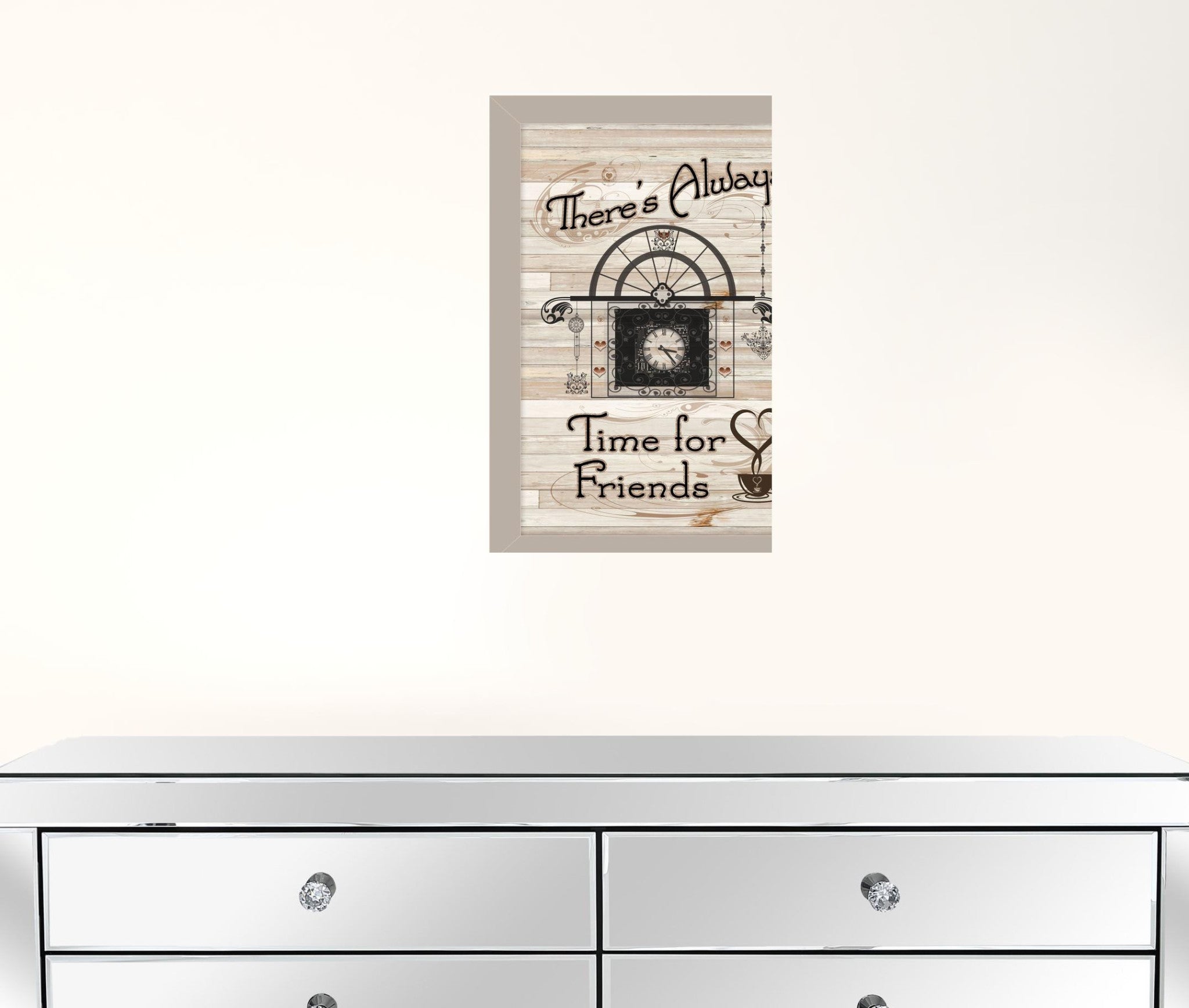 Time For Friends 1 Gray Framed Print Wall Art