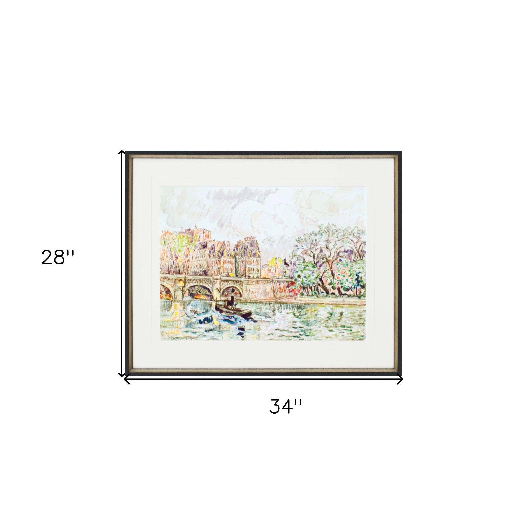 Paris Le Place Dauphine Framed Art Black Picture Frame Print Wall Art