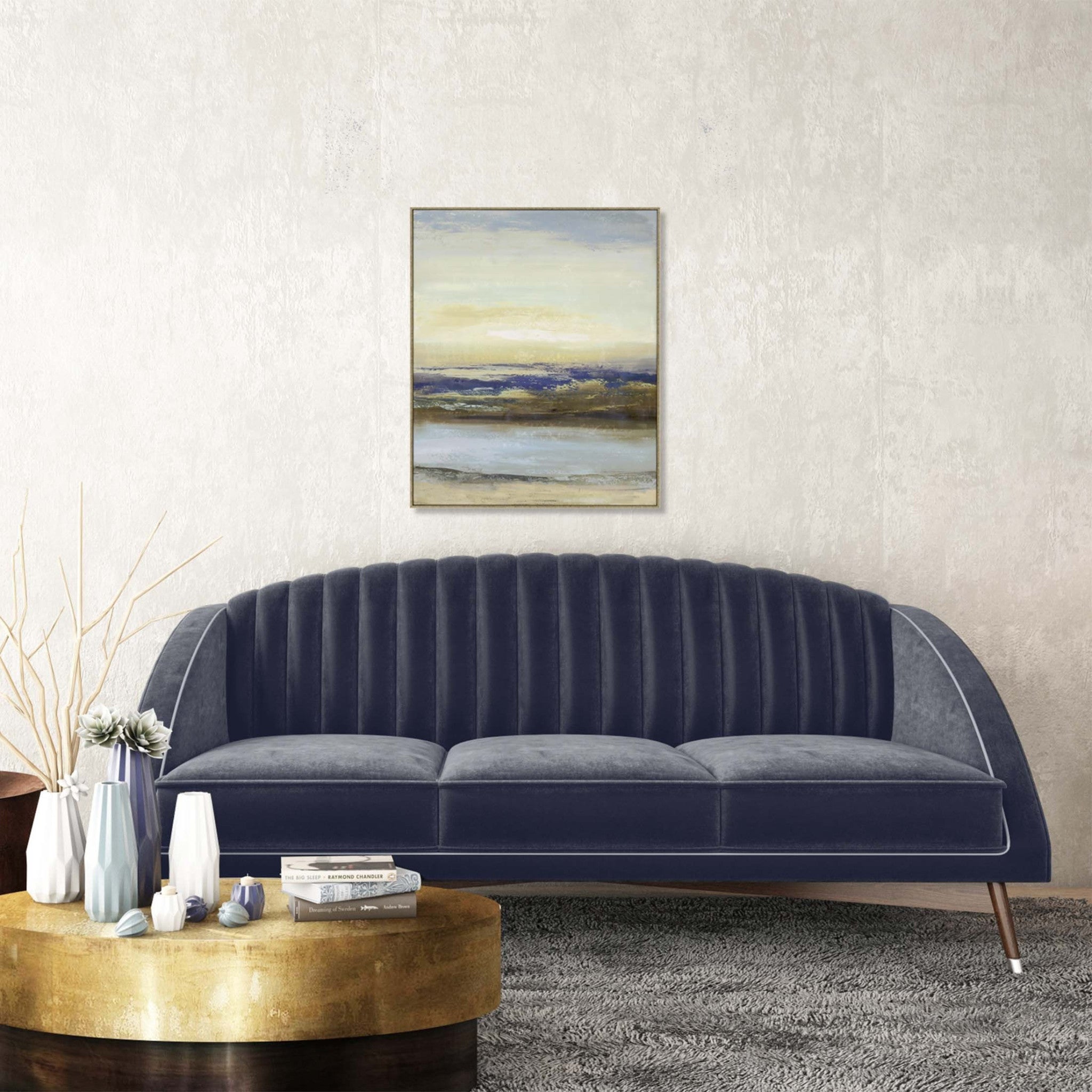 Blue Notes Iii Framed Art Gold Picture Frame Print Wall Art