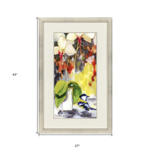 Chickadee With Orchid Framed Art Gold Picture Frame Print Wall Art