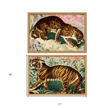 Set Of Two Concrete Jungle Cats Set Of 2 Framed Art Gold Picture Frame Print Wall Art