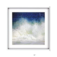 Blue Waves Splash White Picture Frame Print Wall Art