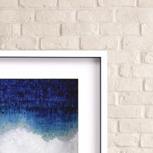Gorgeous Waves Abstract Crashing Blue Ocean White Picture Frame Print Wall Art