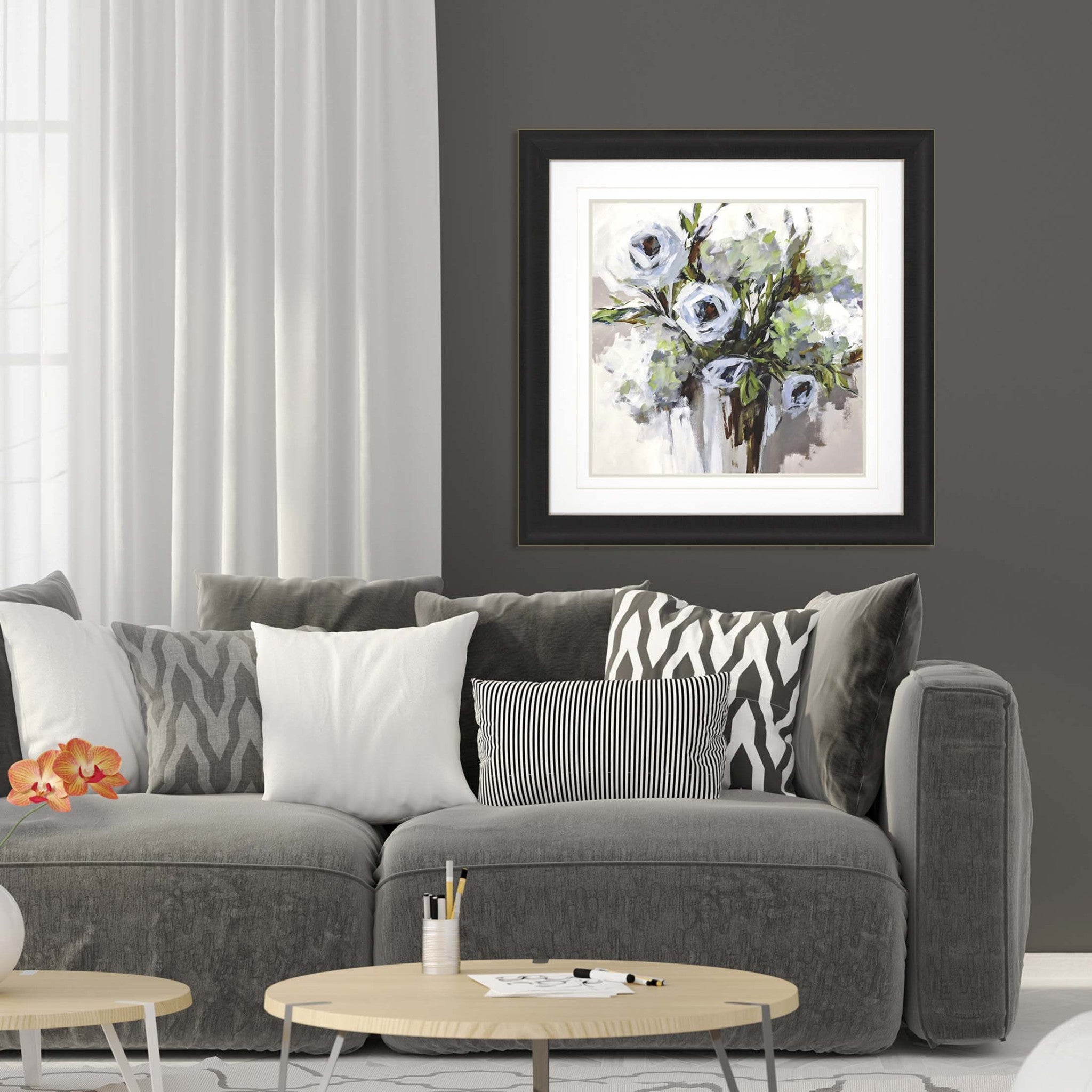 Serene Blossoms 1 Framed Art Brown Picture Frame Print Wall Art