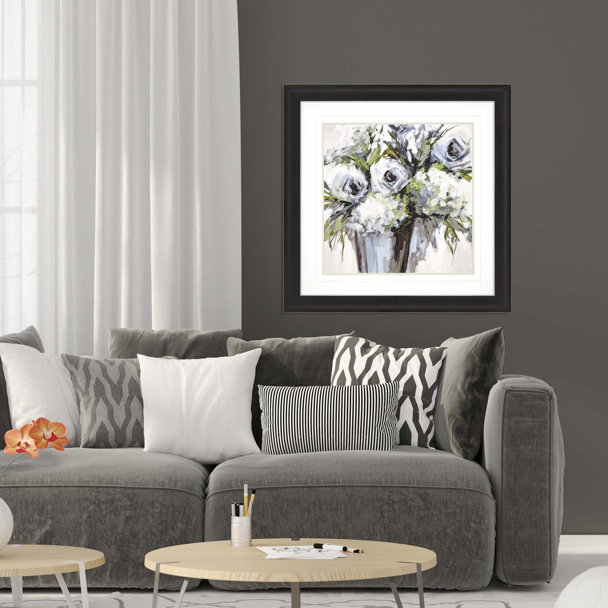 Serene Blossoms 2 Framed Art Brown Picture Frame Print Wall Art