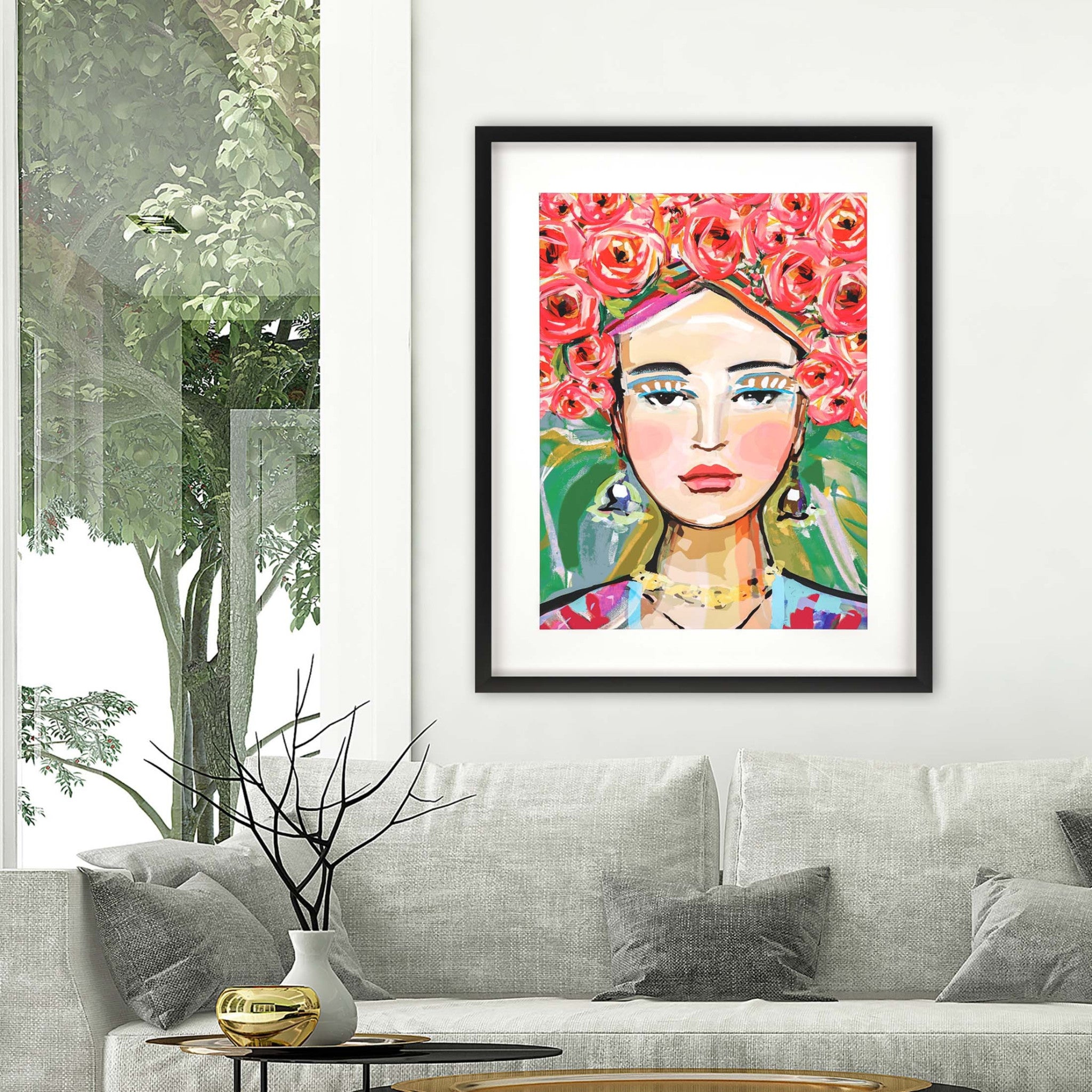 Adelina Framed Art Black Picture Frame Print Wall Art