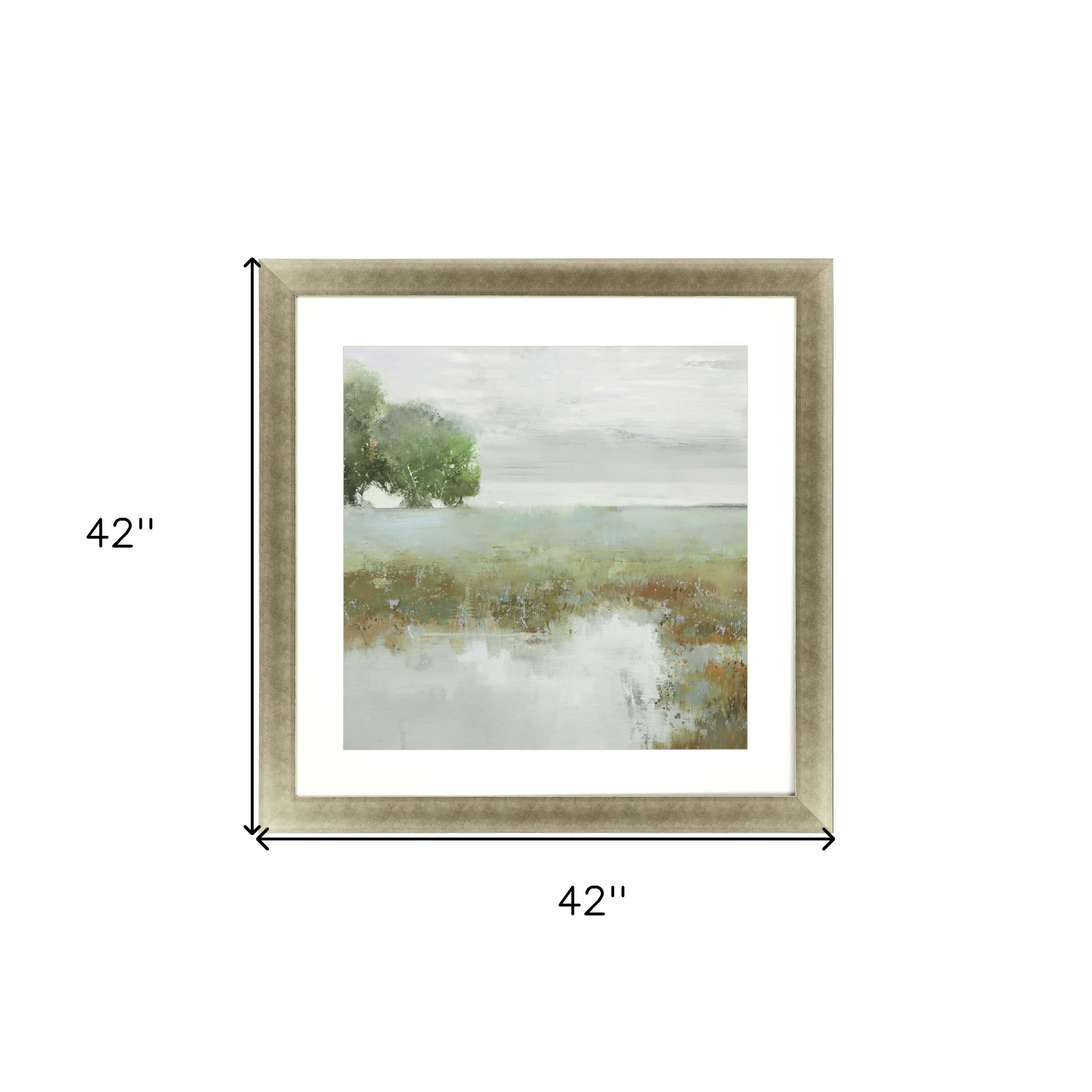 Trees And Creek I Framed Art Gold Picture Frame Print Wall Art