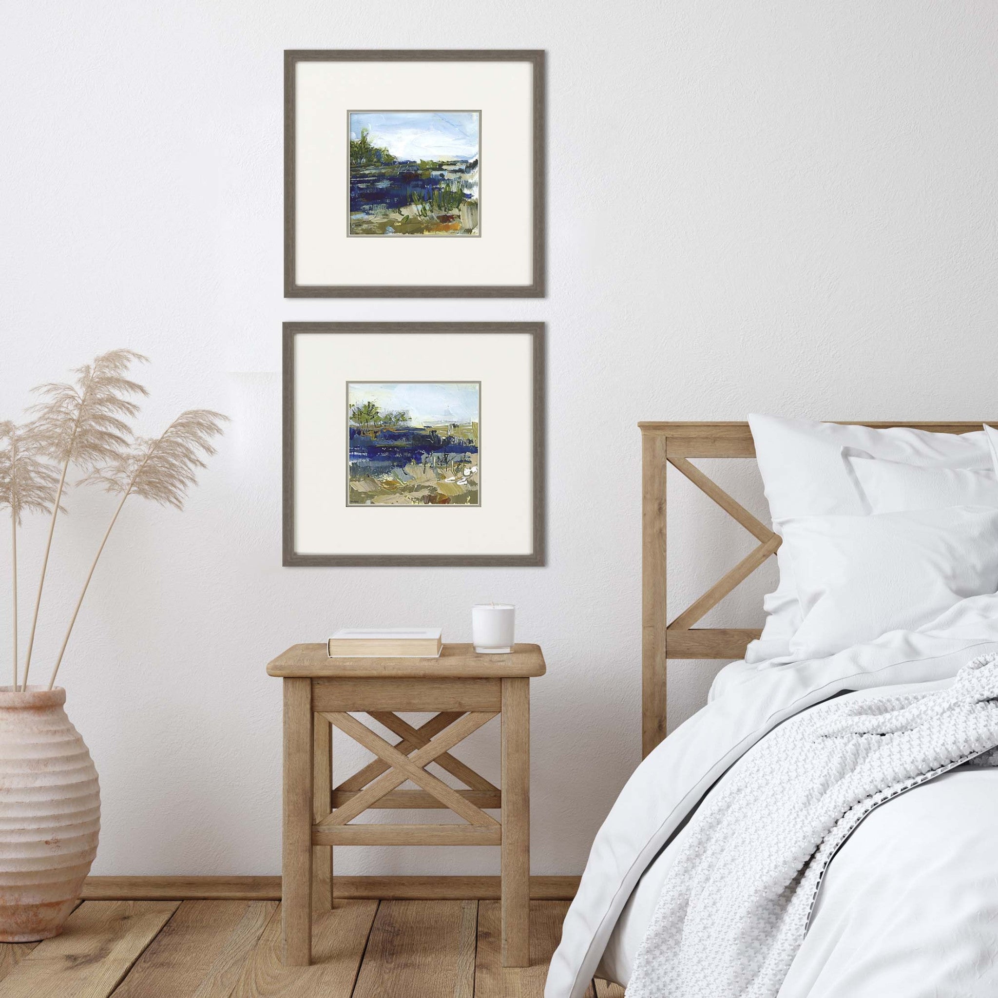 Set Of Two Coastal Sand Set Of 2 Framed Art Brown Picture Frame Print Wall Art