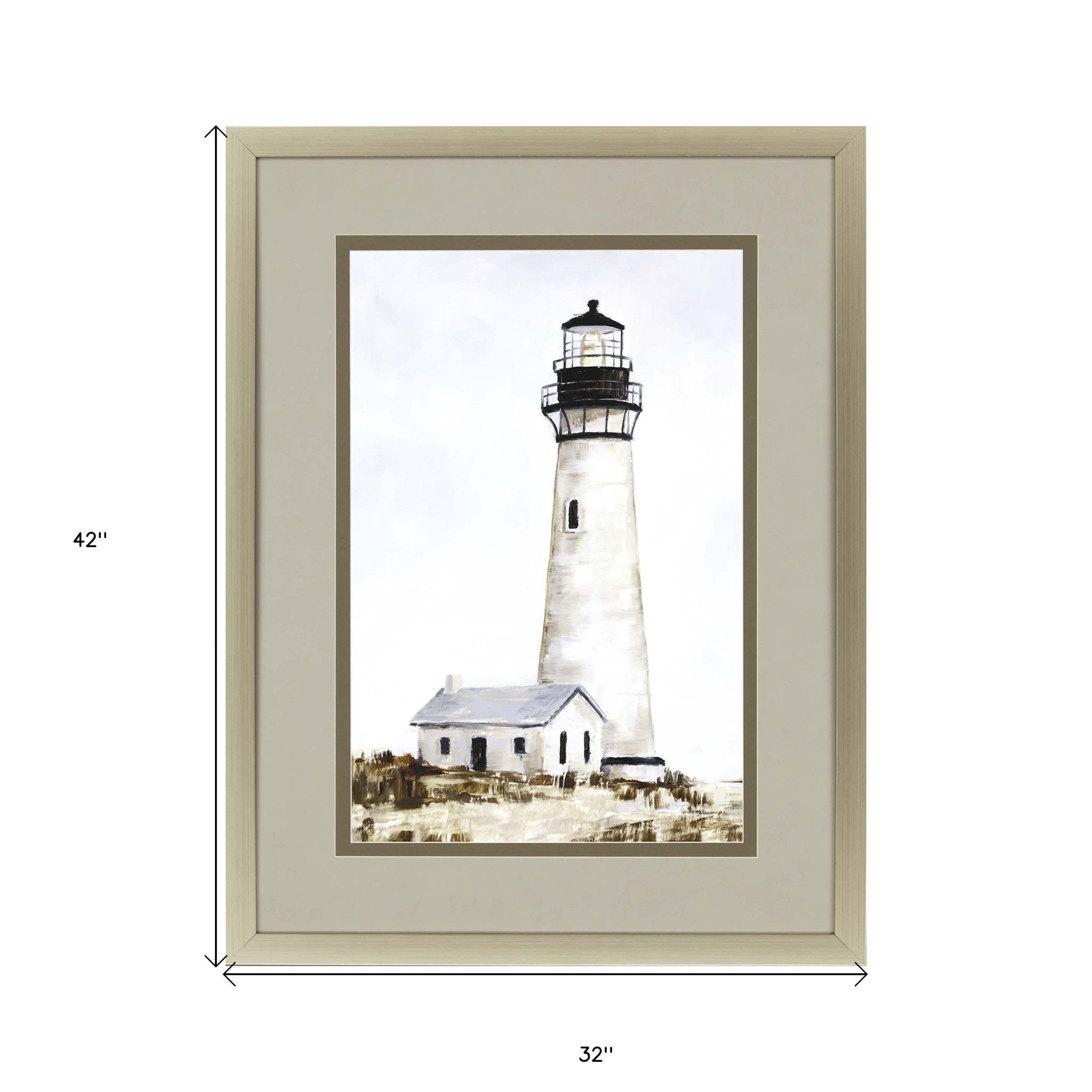 Rustic Lighthouse Ii Framed Art Silver Picture Frame Print Wall Art