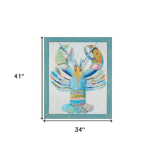 Rock Lobster Framed Art Blue Picture Frame Print Wall Art