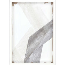 White and Gray Abstract Lines White Framed Wall Art