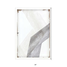 White and Gray Abstract Lines White Framed Wall Art