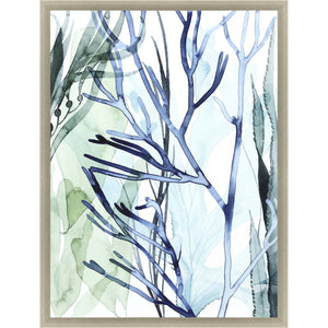 Sea Leaves Ii Framed Art Silver Picture Frame Print Wall Art