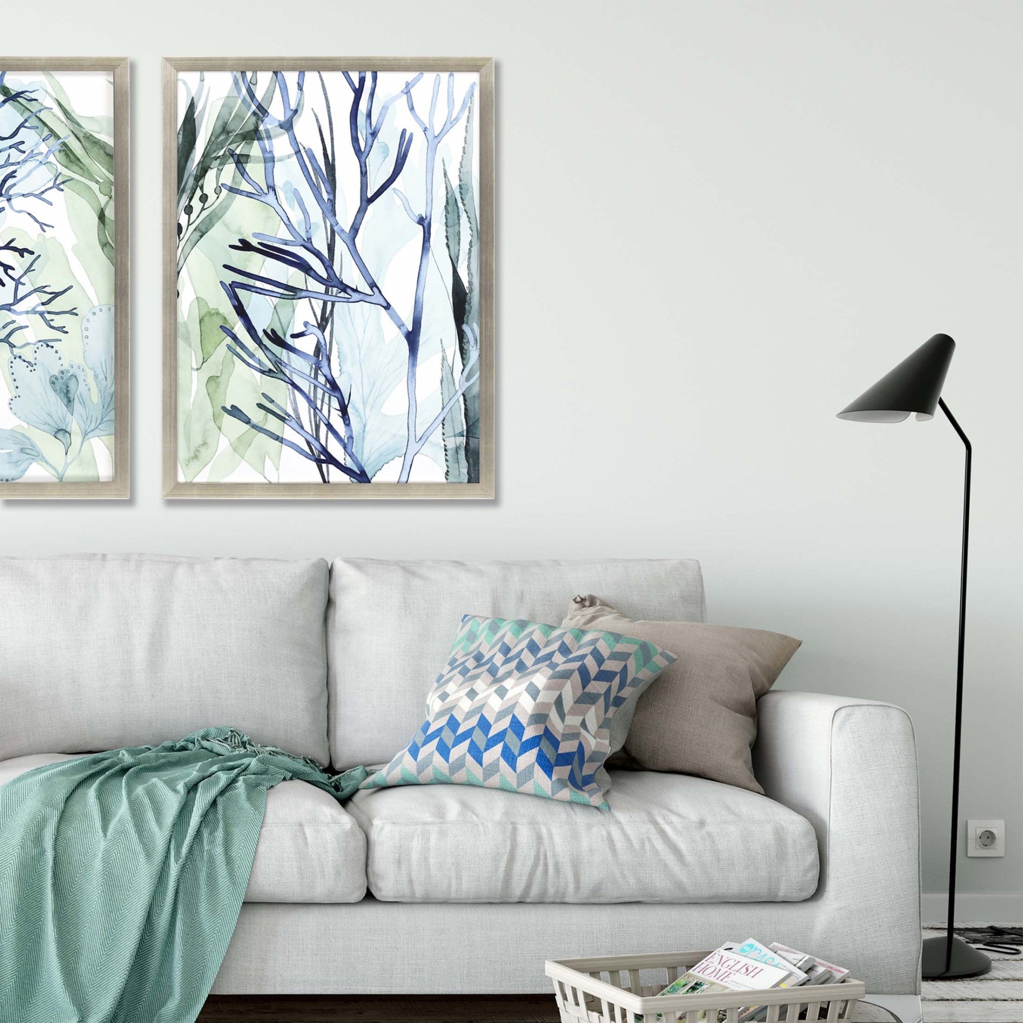 Sea Leaves Ii Framed Art Silver Picture Frame Print Wall Art