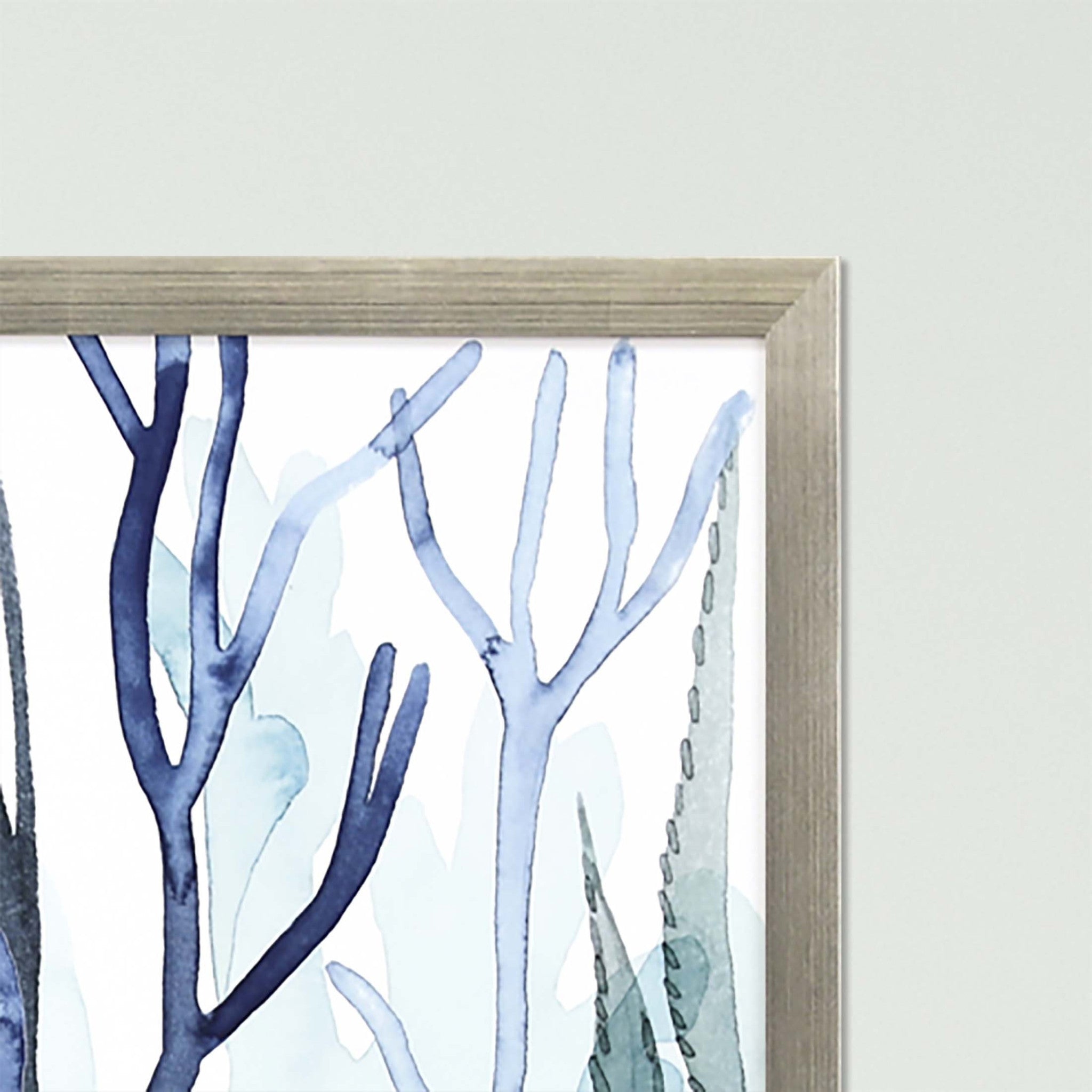 Sea Leaves Ii Framed Art Silver Picture Frame Print Wall Art