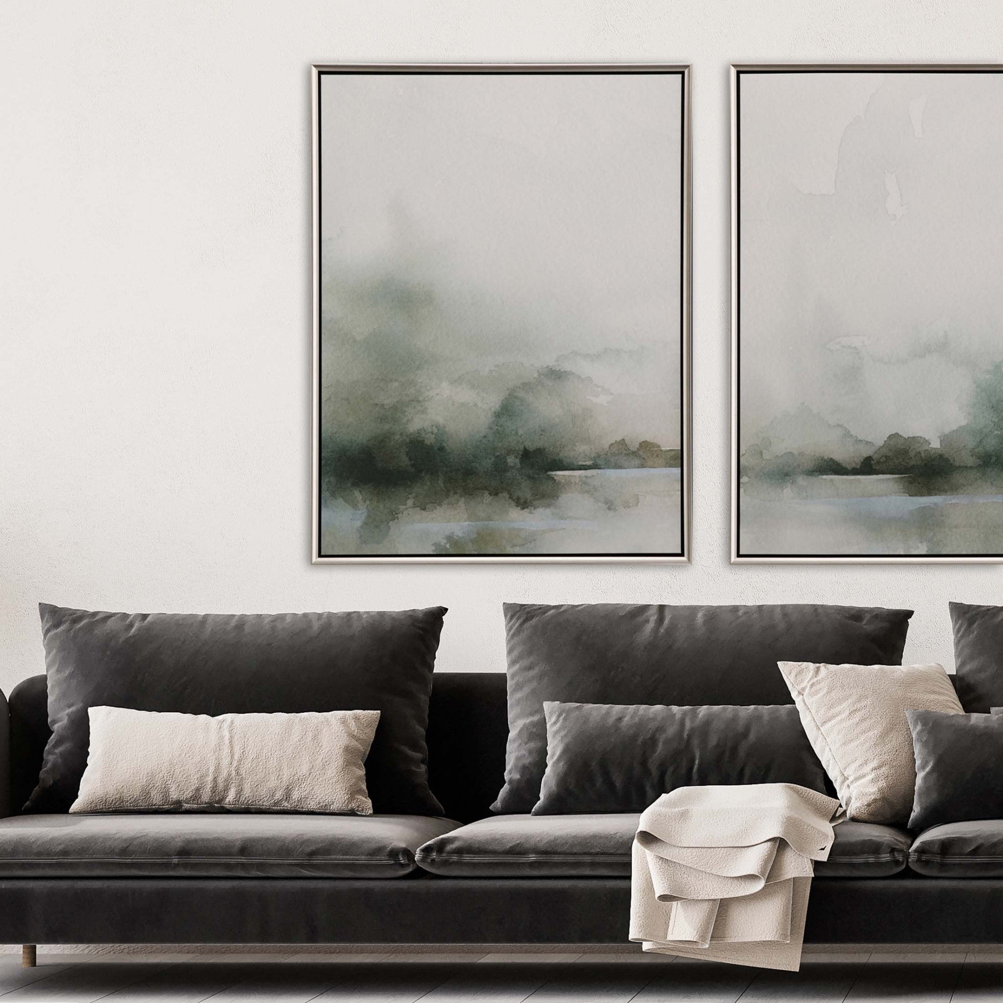 Heavy Fog I Canvas Silver Floater Frame Print Wall Art