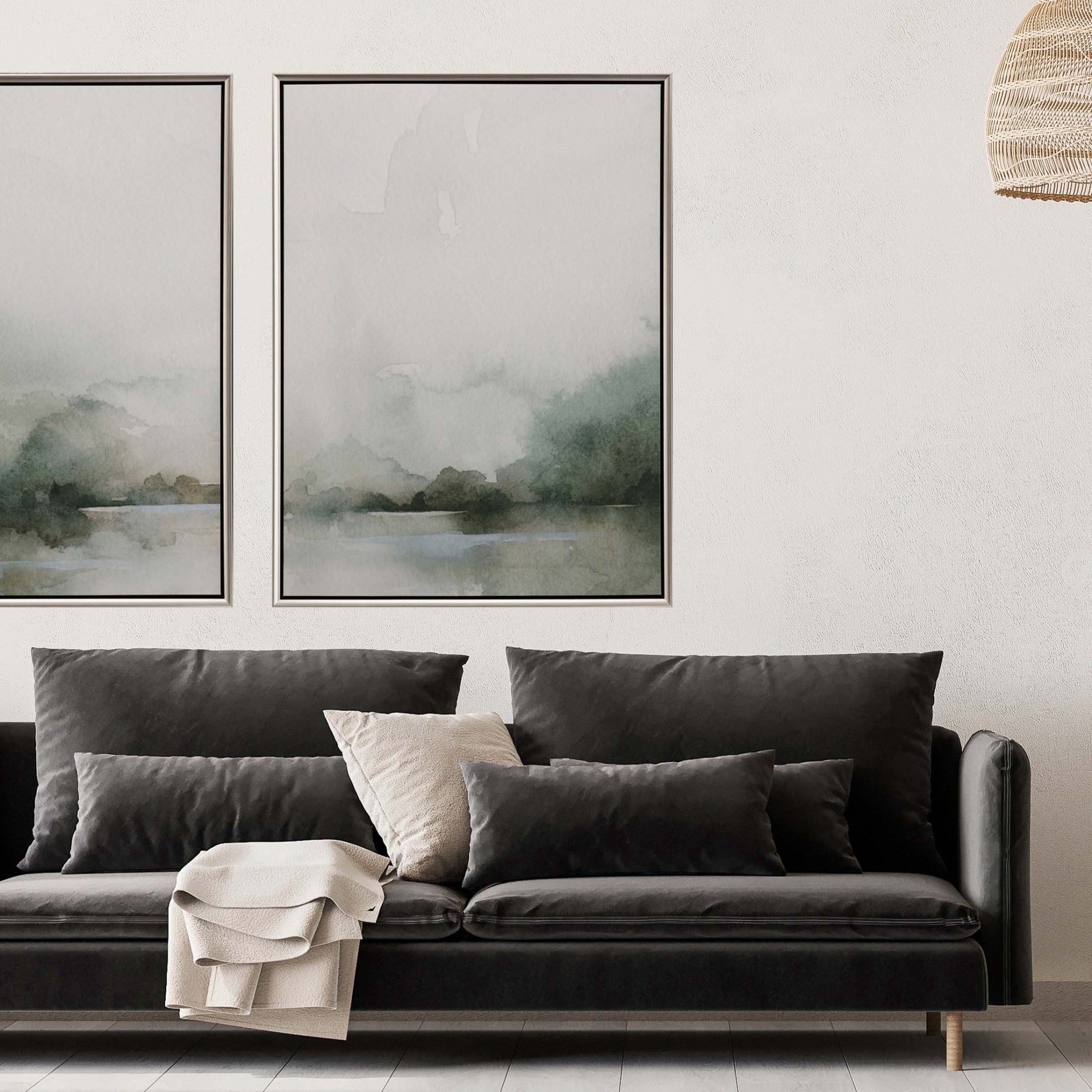 Heavy Fog Ii Canvas Silver Floater Frame Print Wall Art